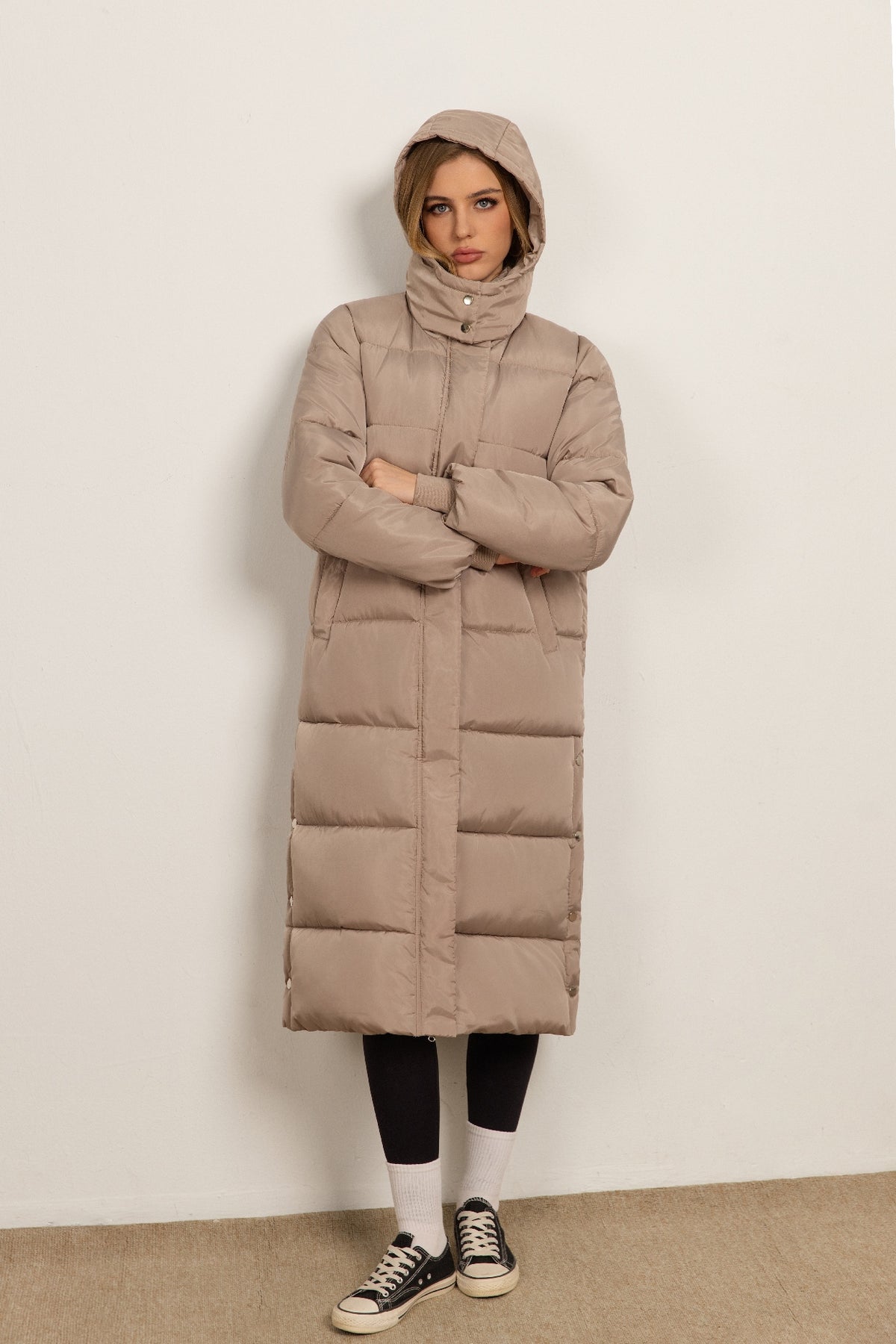 Basic Model Long Hooded Down Coat