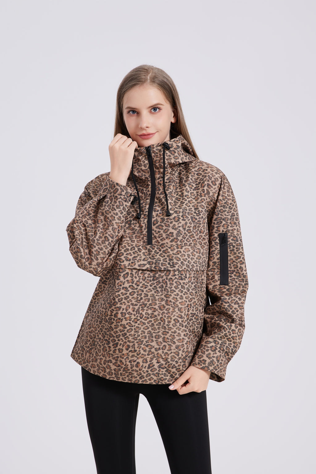 Faux Fur Lined Classic Relaxed Fit Rain Hoodie