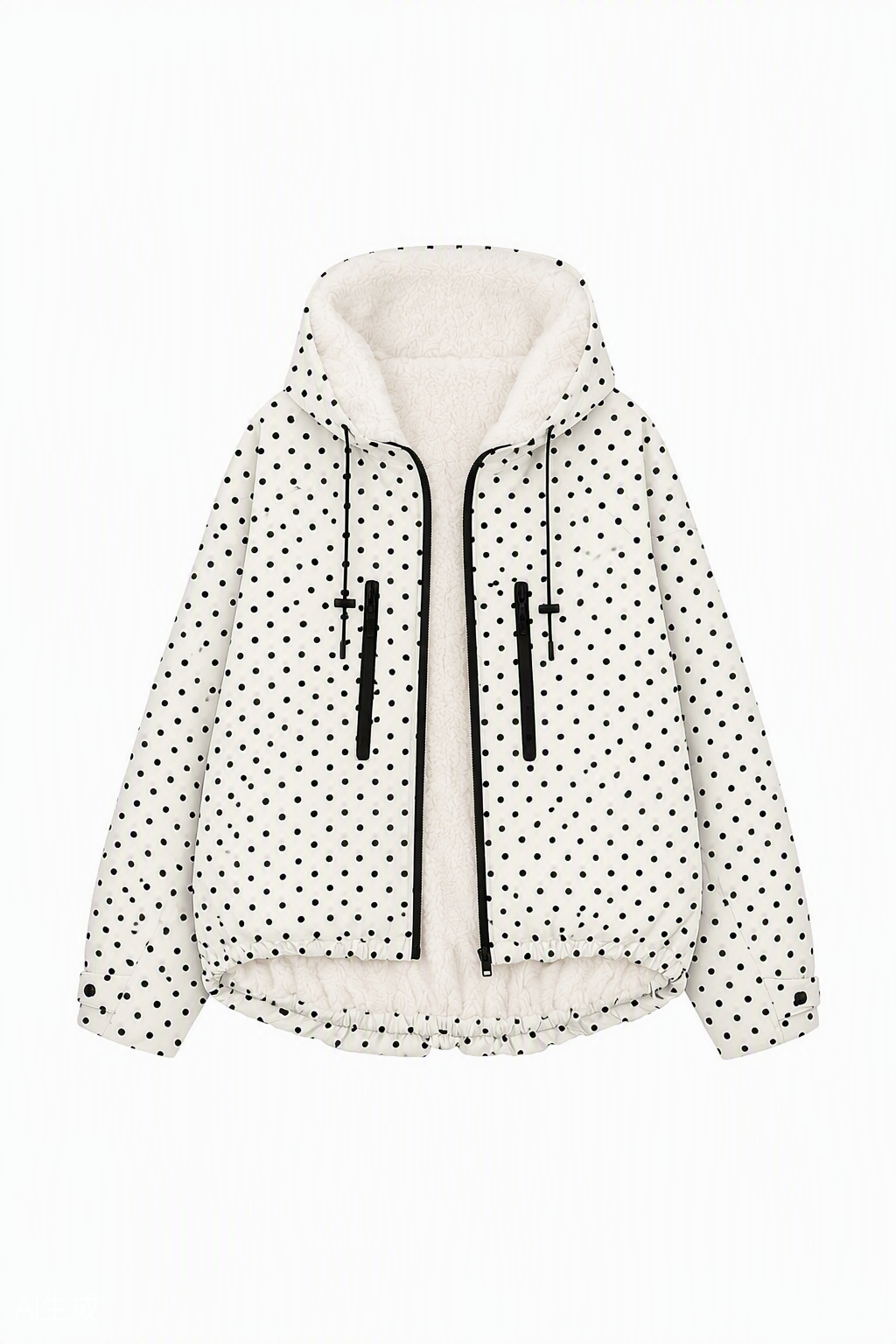 Faux Fur Lined One Size Short Oversized Rain Jacket