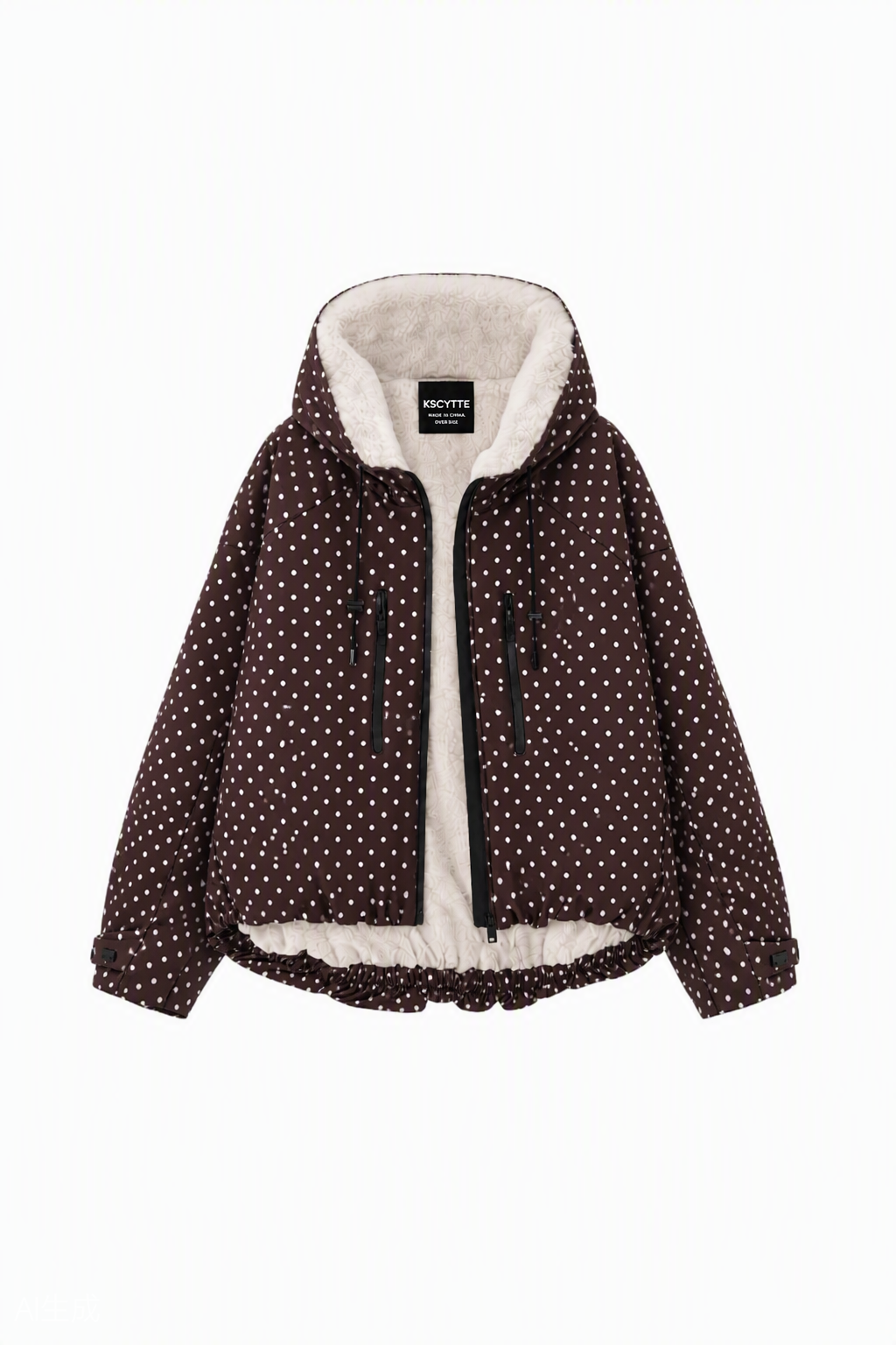 Faux Fur Lined One Size Short Oversized Rain Jacket