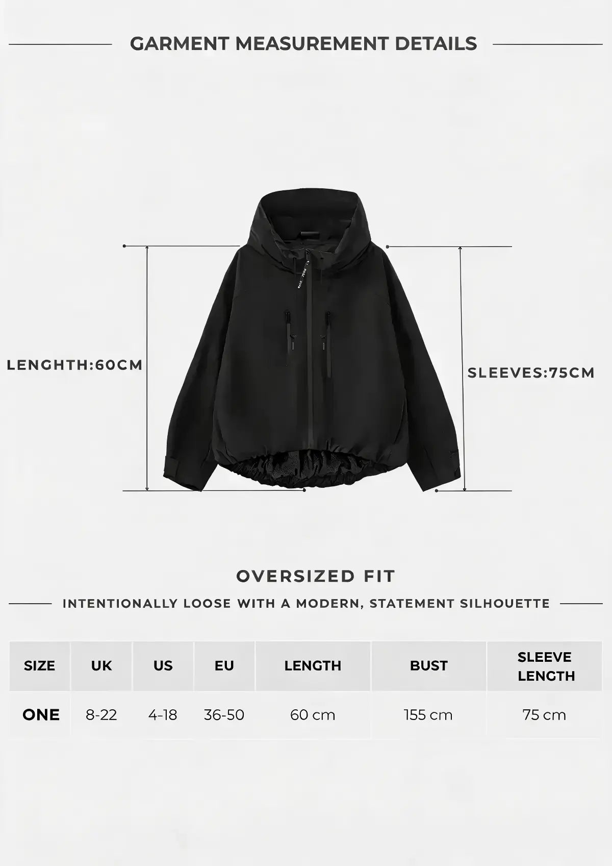 Faux Fur Lined One Size Short Oversized Rain Jacket