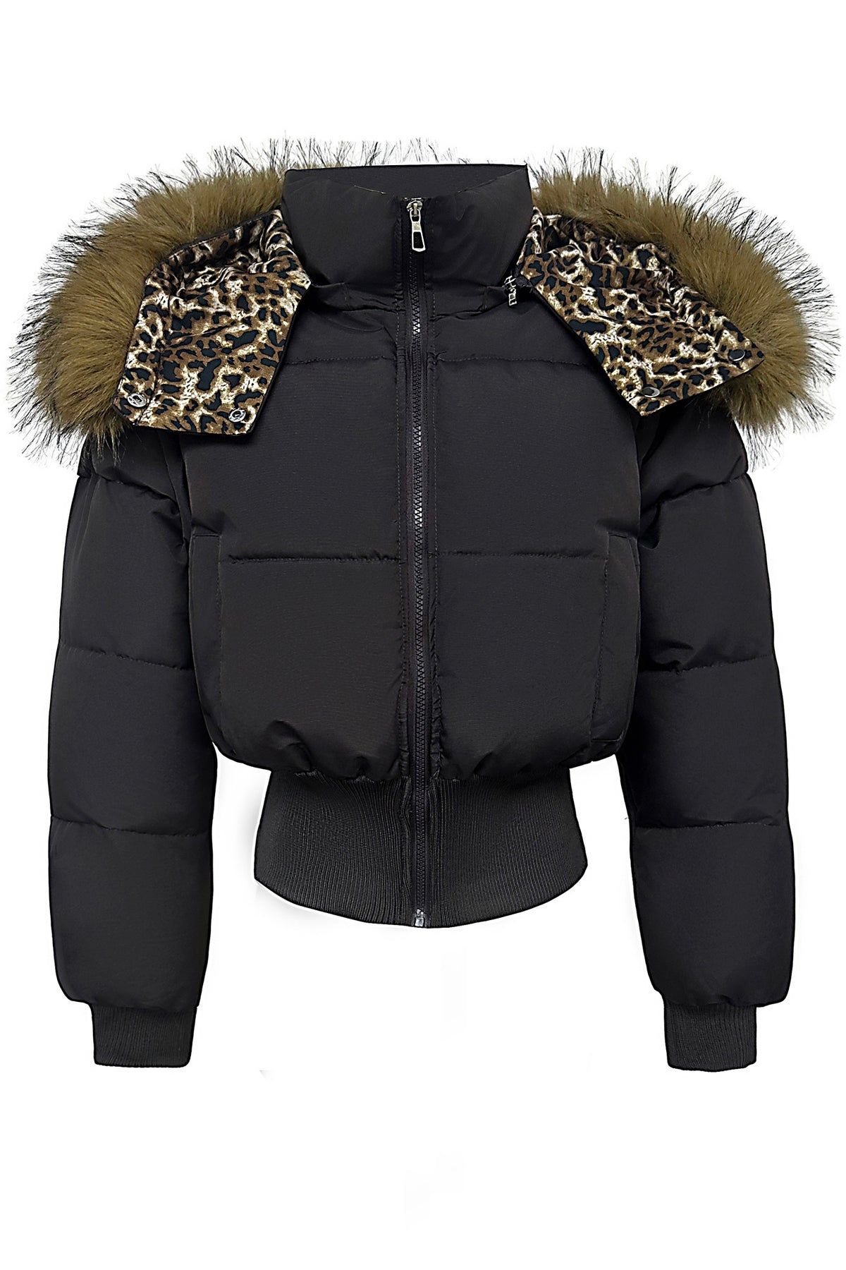 Classic Down Jacket Featuring A Detachable Fur Collar and An Attached Hood.