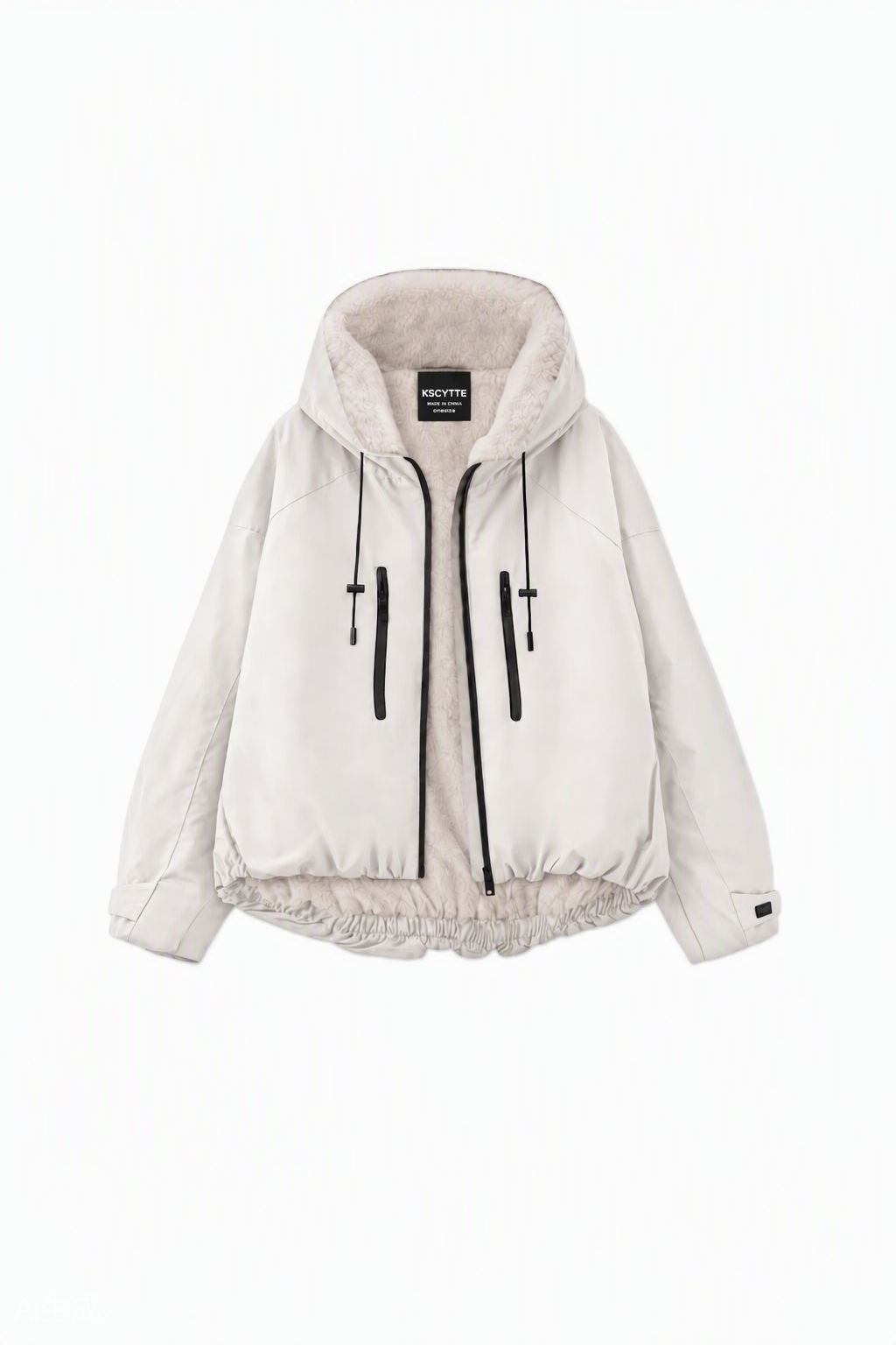 Faux Fur Lined One Size Short Oversized Rain Jacket