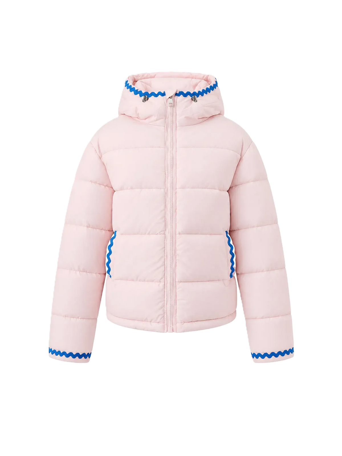 Color Embellished Hooded Down Jacket