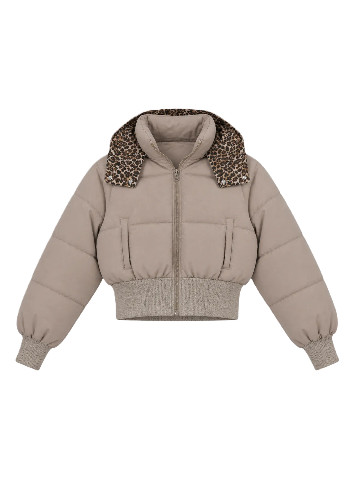 Classic Down Jacket Featuring A Detachable Fur Collar and An Attached Hood.