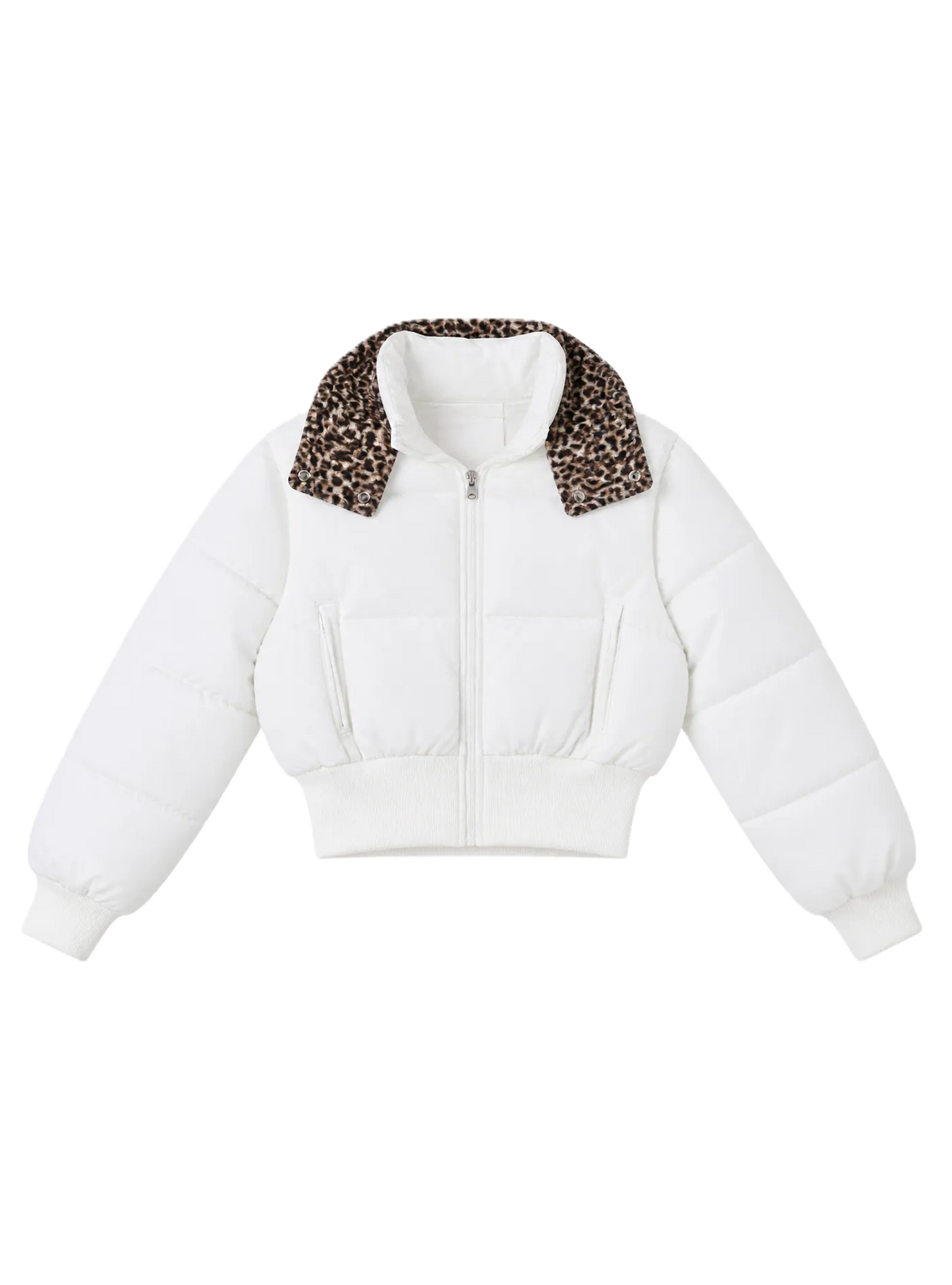 Classic Down Jacket Featuring A Detachable Fur Collar and An Attached Hood.
