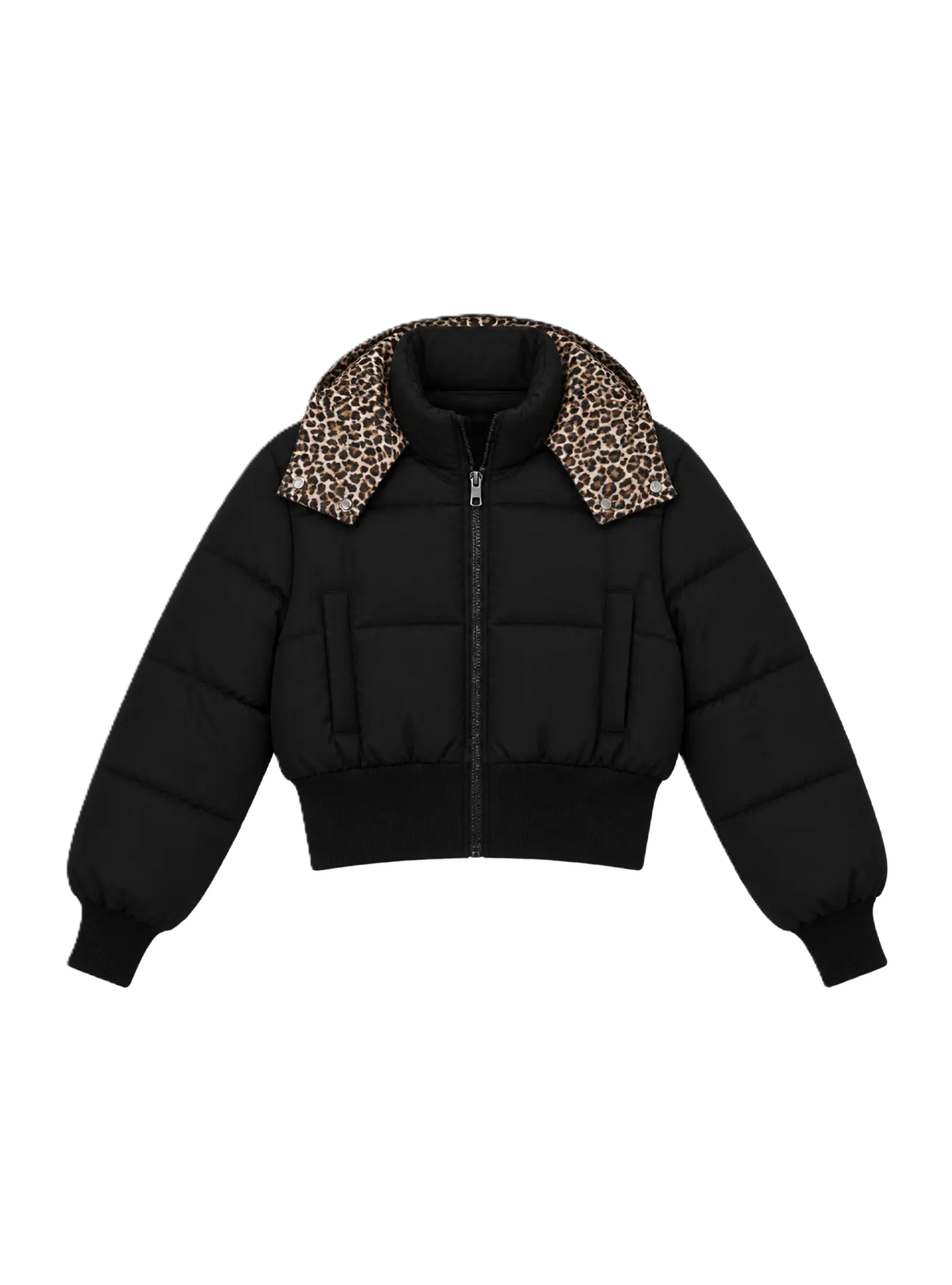 Classic Down Jacket Featuring A Detachable Fur Collar and An Attached Hood.