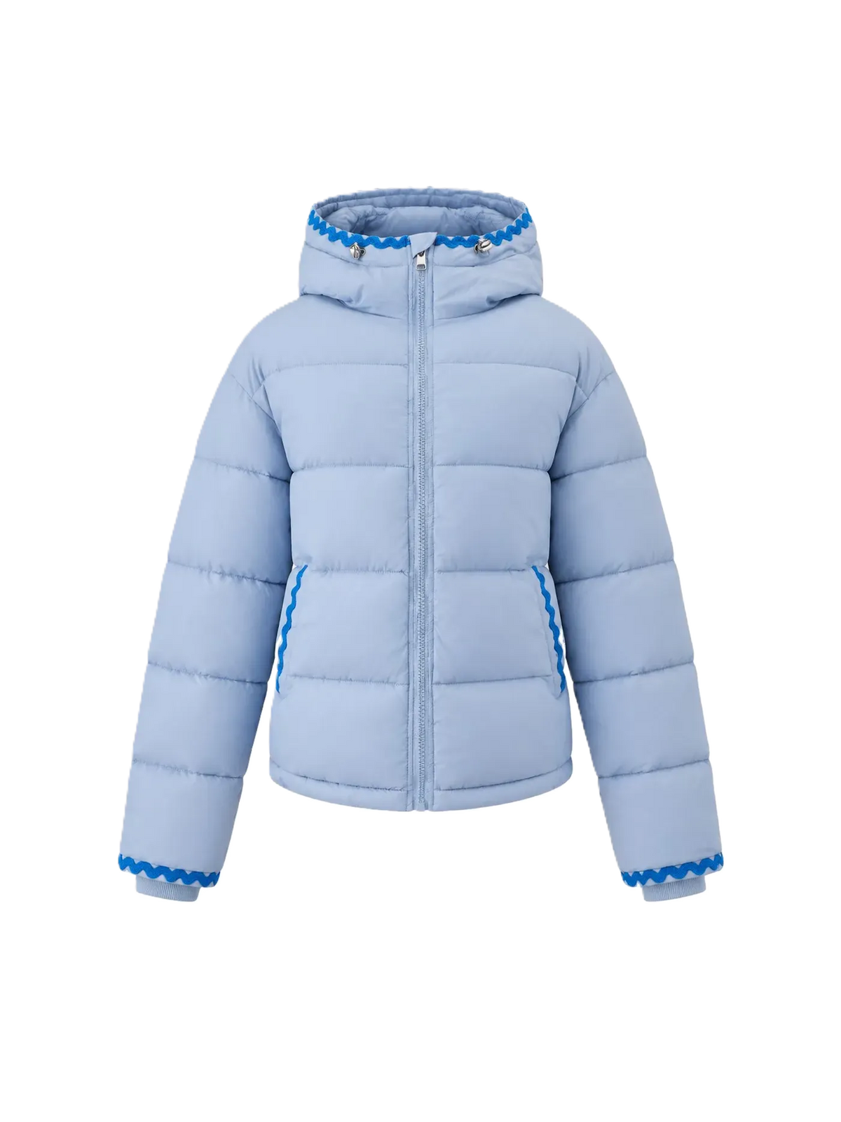 Color Embellished Hooded Down Jacket
