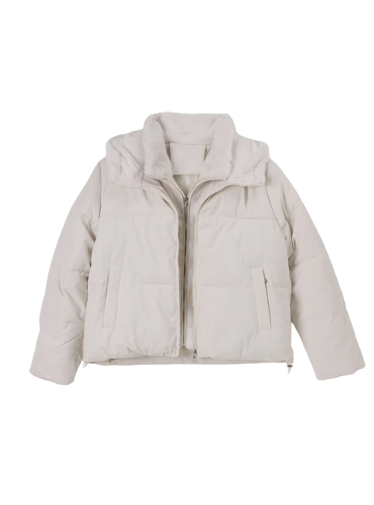 Classic "faux-layered" Style Down Jacket