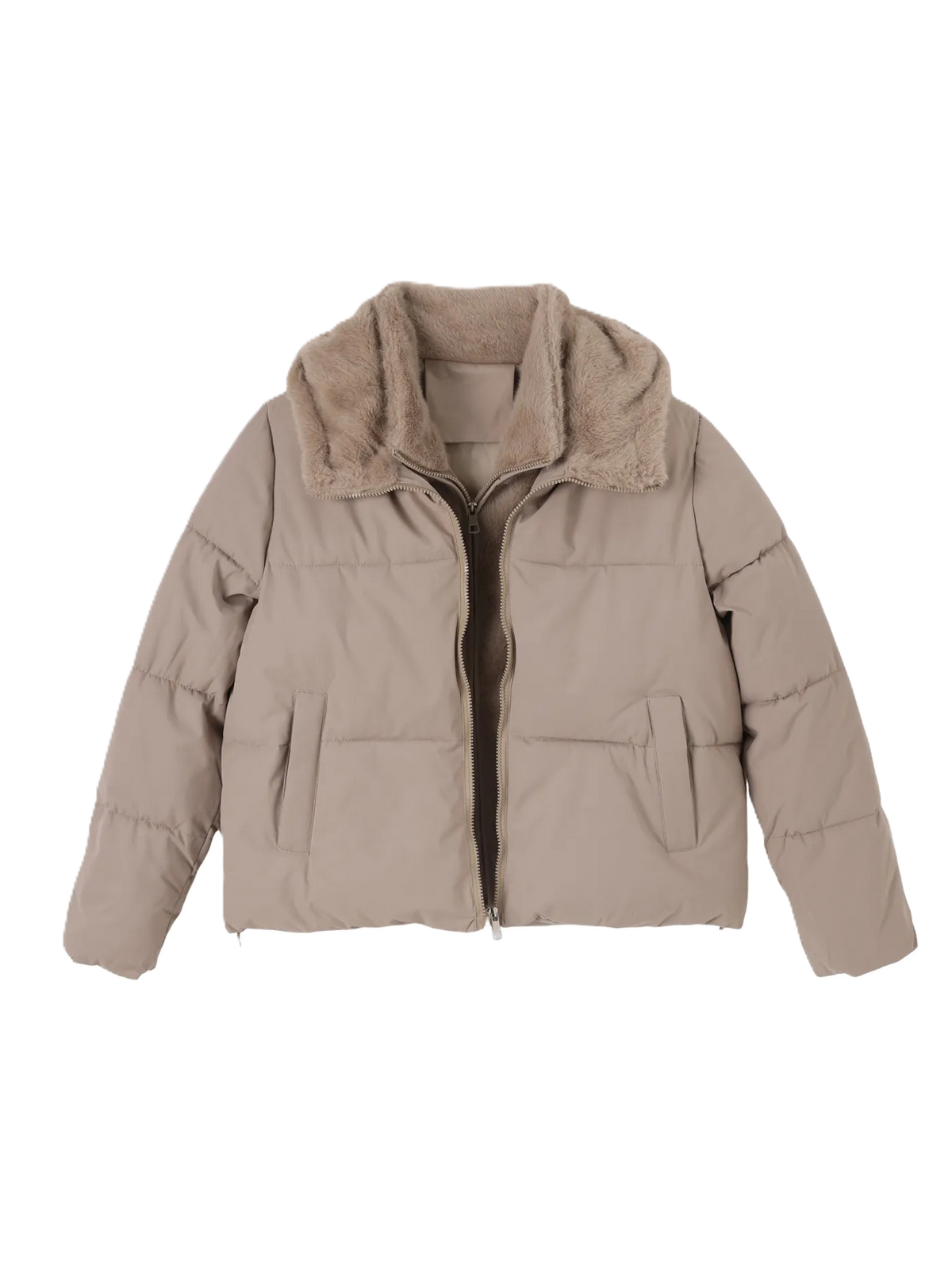 Classic "faux-layered" Style Down Jacket