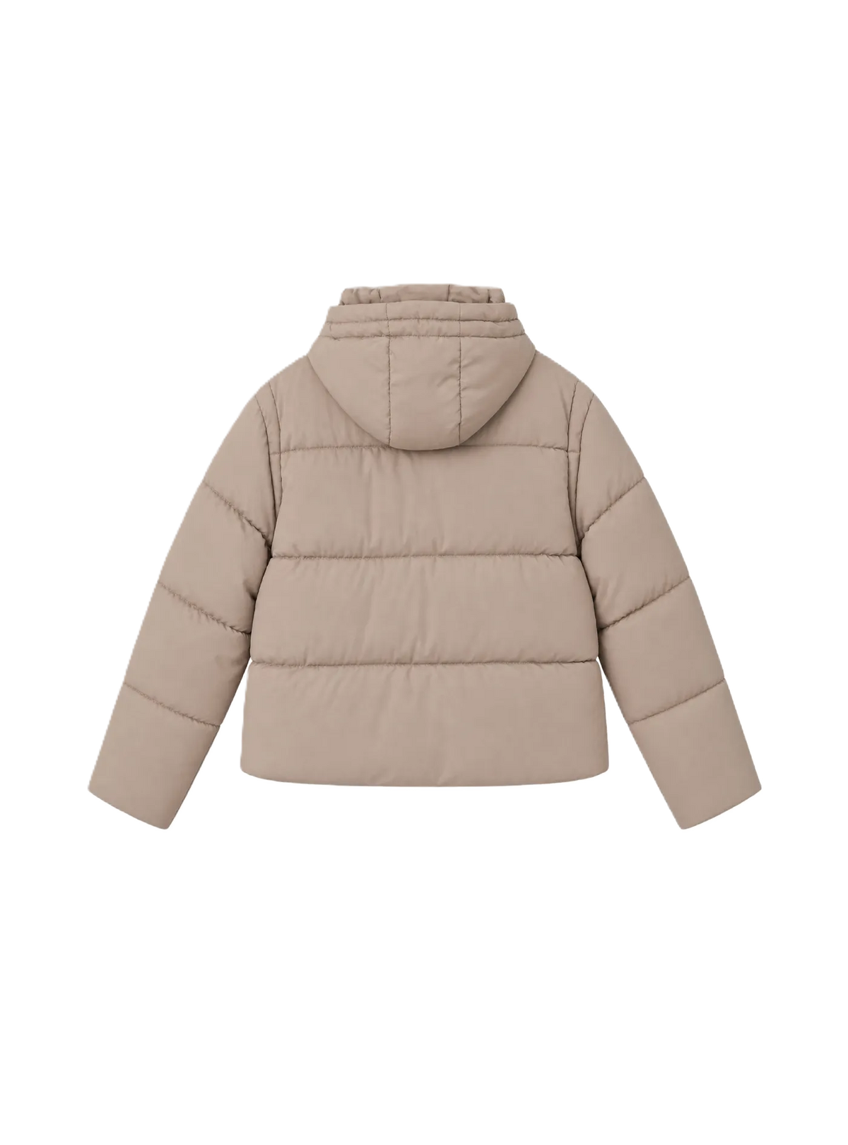 Down jacket with a plush front and detachable sleeves