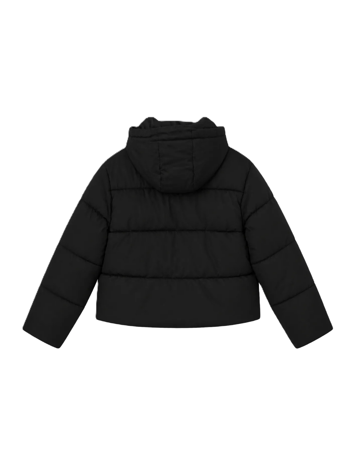 Down jacket with a plush front and detachable sleeves
