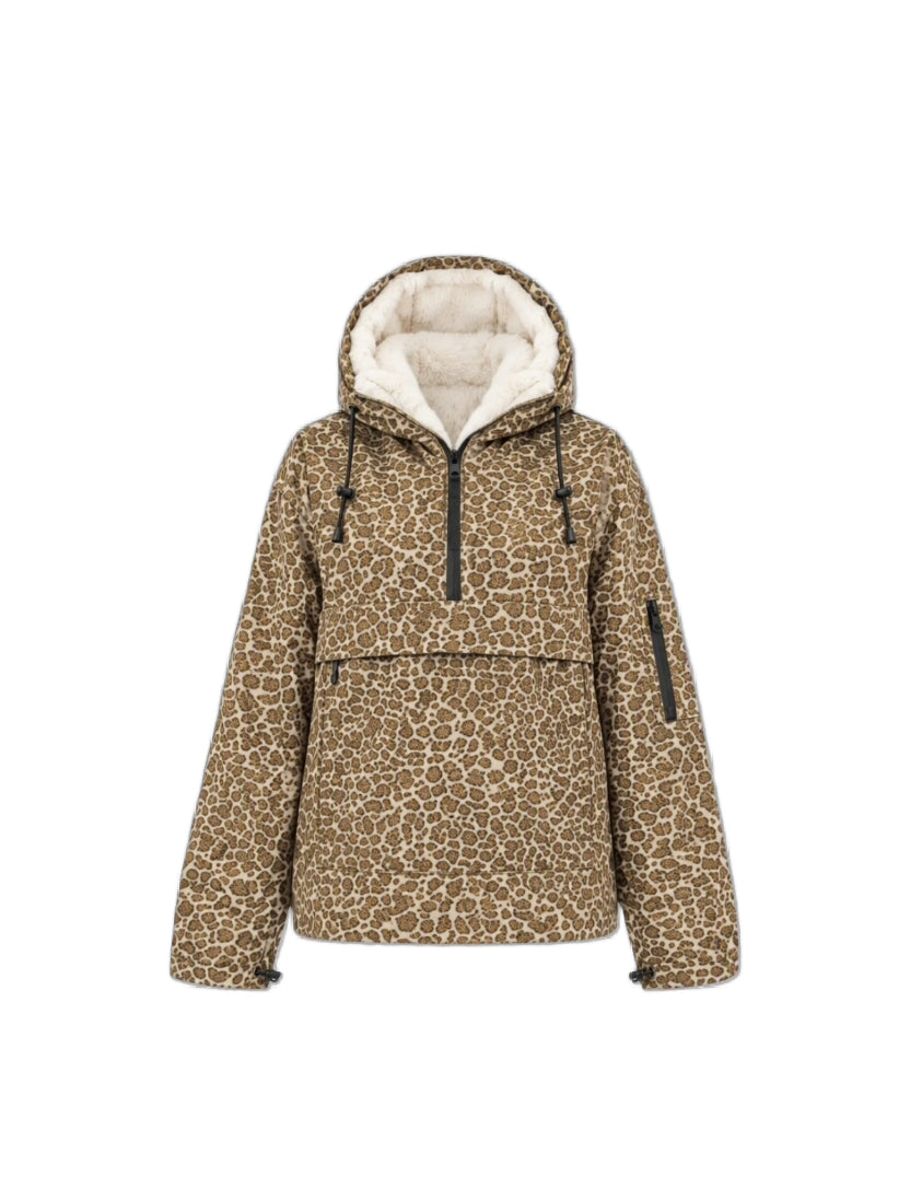 Faux Fur Lined Classic Relaxed Fit Rain Hoodie