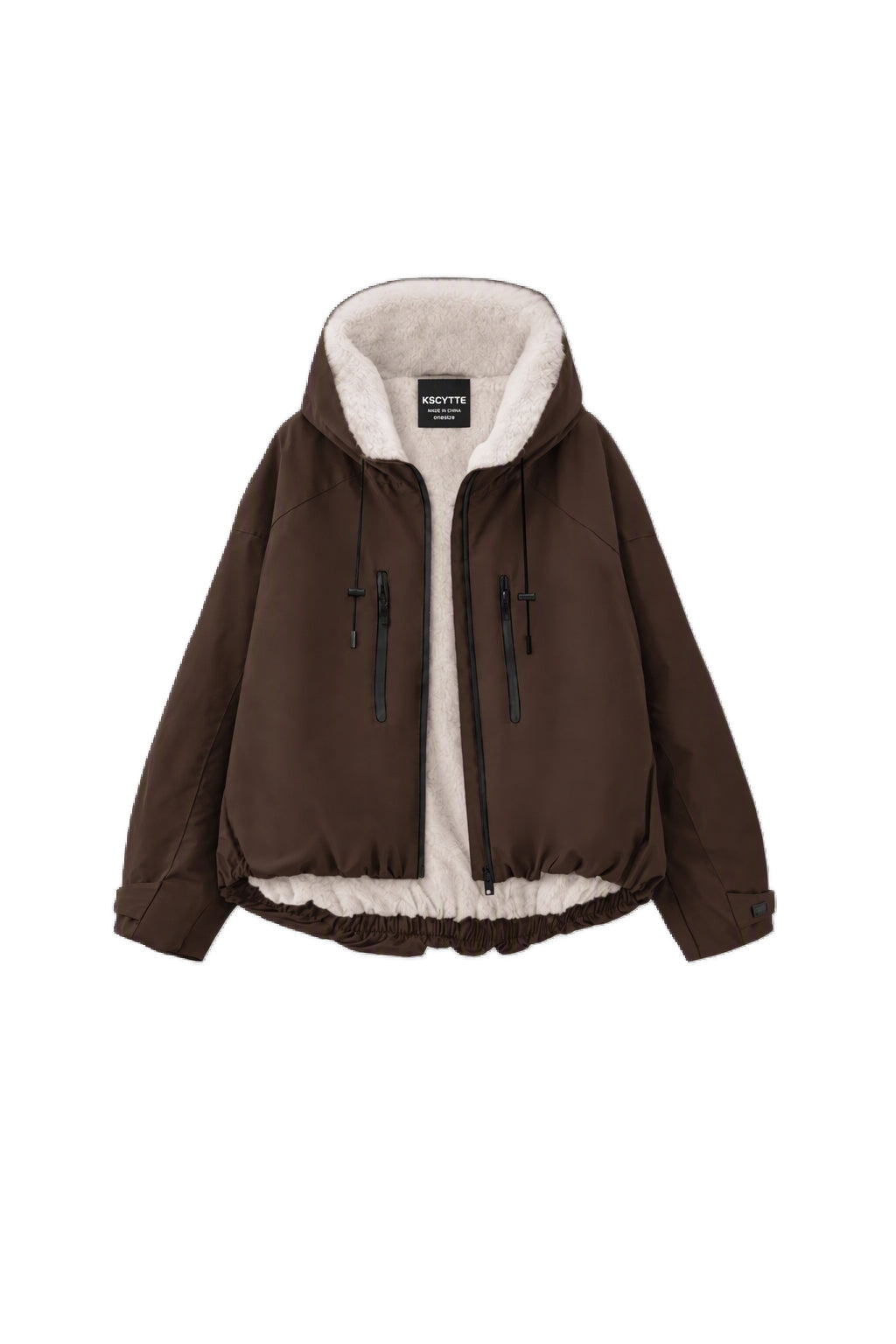 Faux Fur Lined One Size Short Oversized Rain Jacket